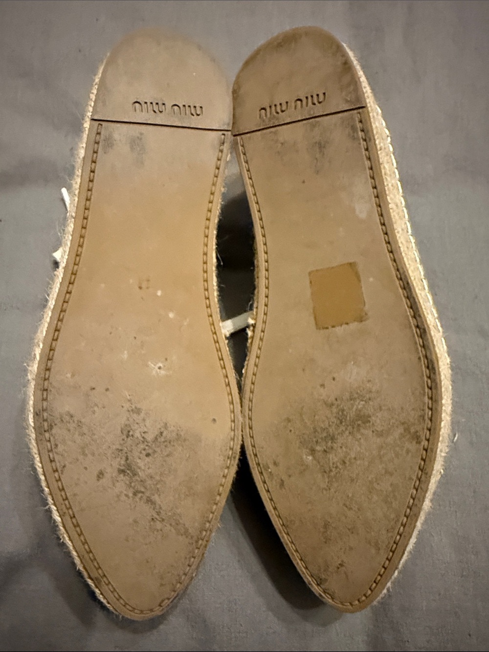 Miu Miu Silver Metallic Lace-Up Espadrille Platform Sneakers - Picture 7 of 8